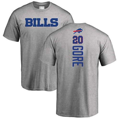 Men NFL Buffalo Bills #20 Frank Gore Ash Backer T Shirt